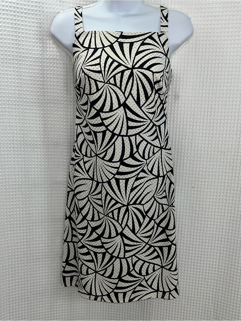 Giorgio Fiorelli Black, White & Gold Geometric Print Dress size large